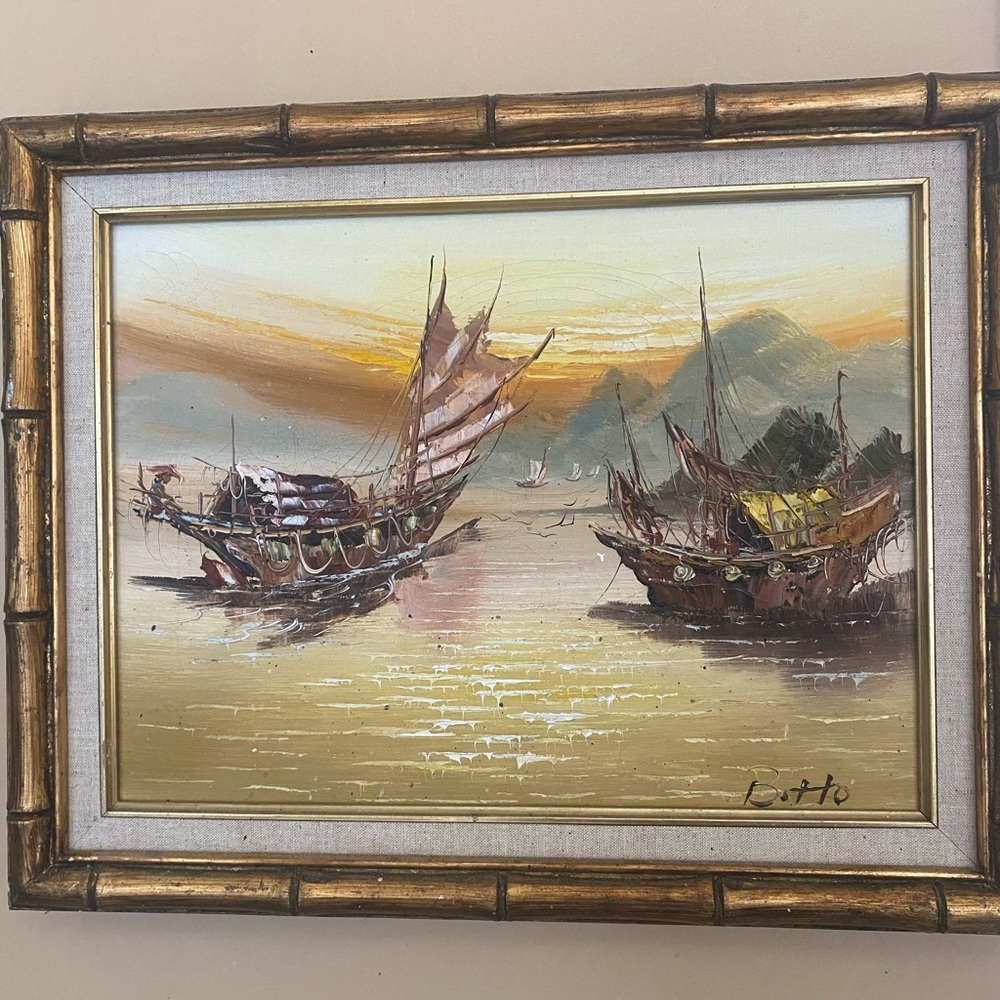 A painting of a ship